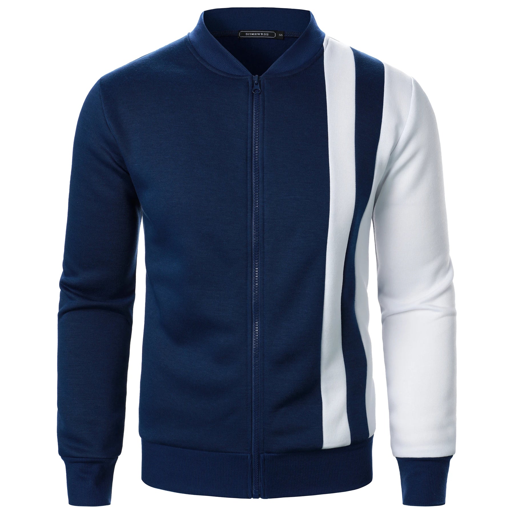 Suéter Zip Stripe Essential – 100% Algodão (Slim)