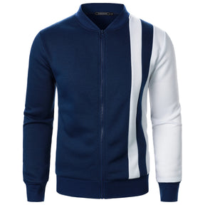 Suéter Zip Stripe Essential – 100% Algodão (Slim)
