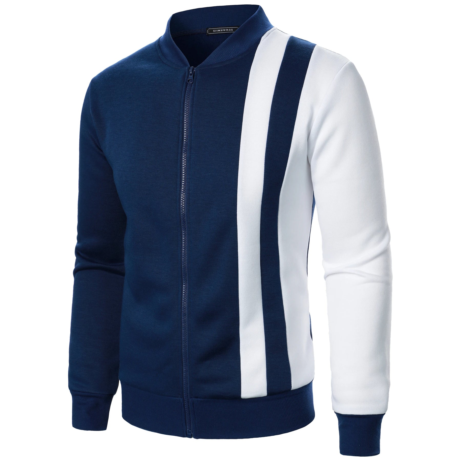 Suéter Zip Stripe Essential – 100% Algodão (Slim)