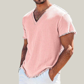 Camiseta Artesanal Desfiada – 100% Linho