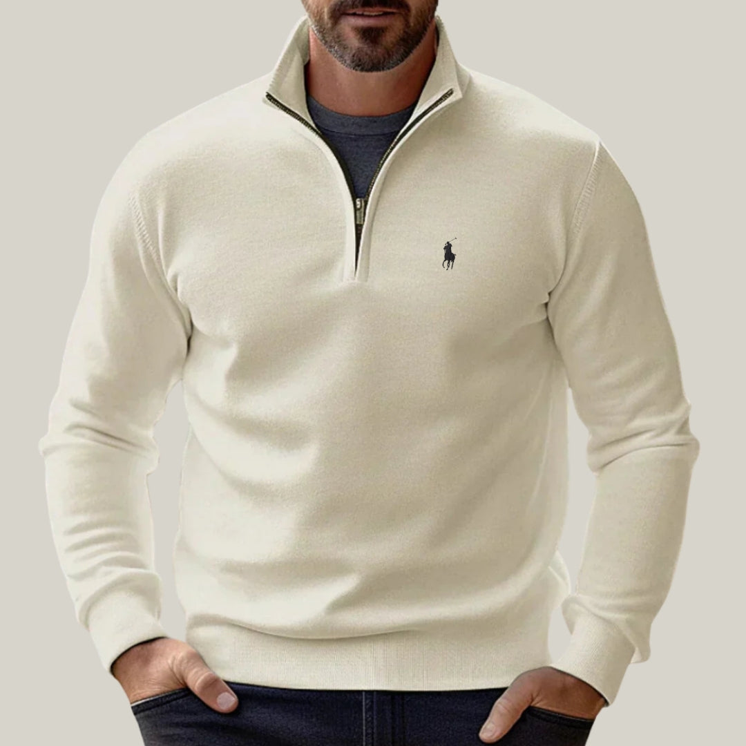 Suéter Ralph Lauren ¼ Zíper 100% Algodão