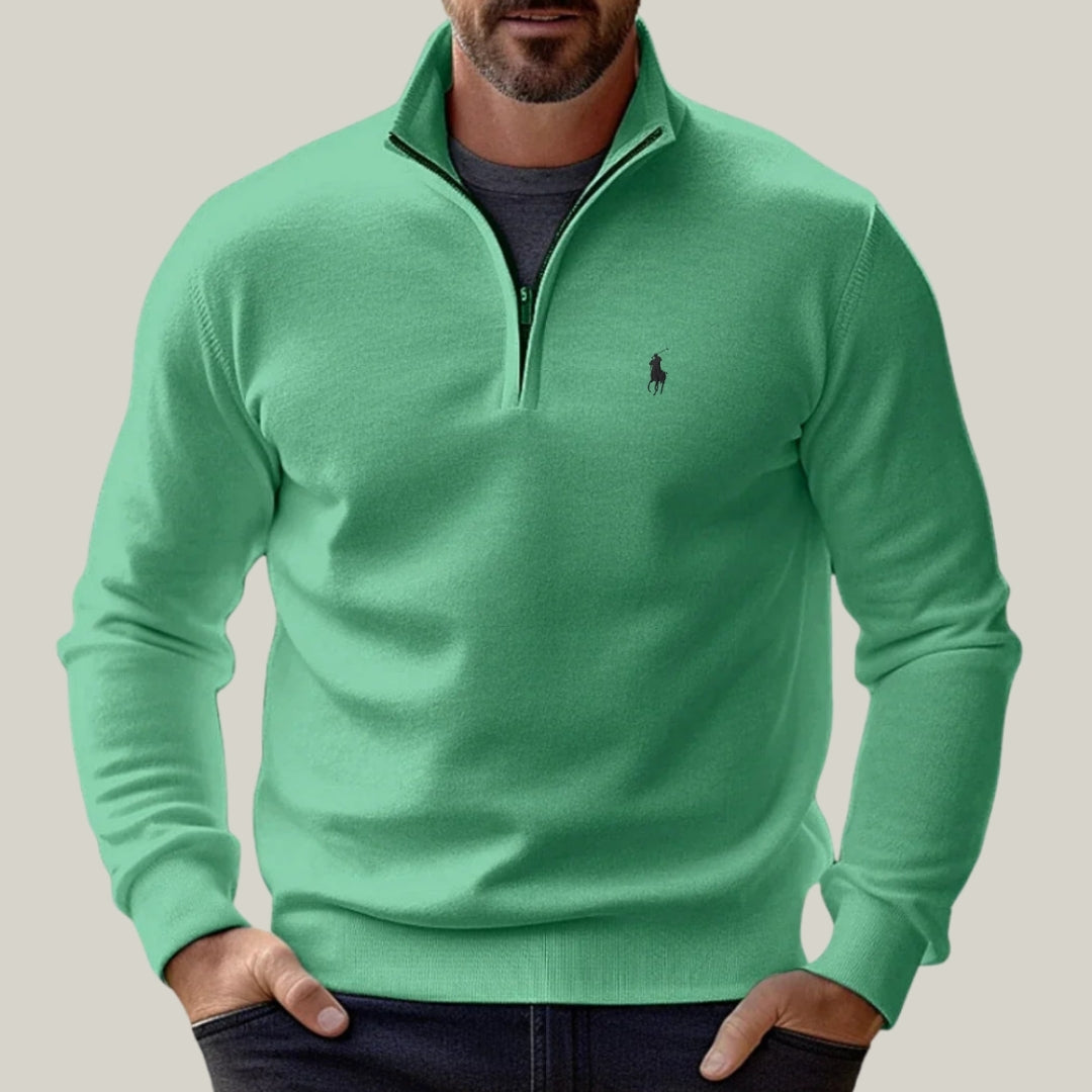 Suéter Ralph Lauren ¼ Zíper 100% Algodão