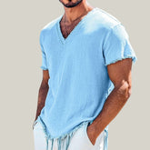 Camiseta Artesanal Desfiada – 100% Linho