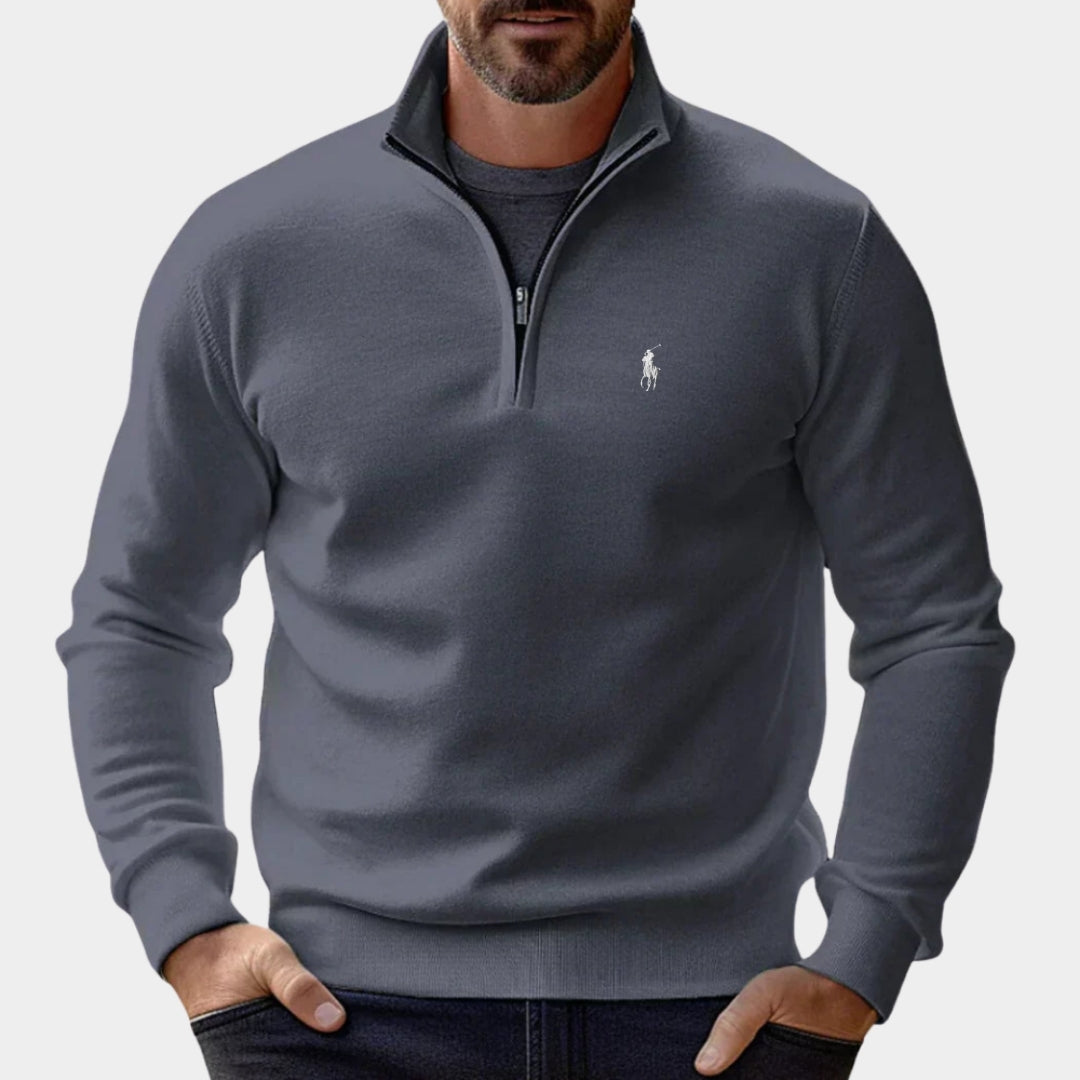 Suéter Ralph Lauren ¼ Zíper 100% Algodão