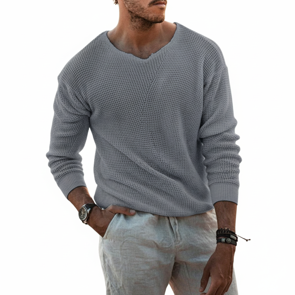 Suéter Slim Gola V Firenze™ 100% Algodão – Hitochi Leone