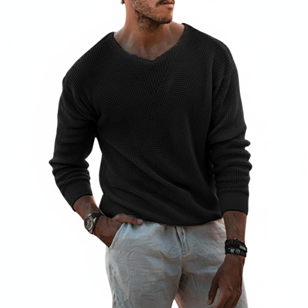 Suéter Slim Gola V Firenze™ 100% Algodão – Hitochi Leone