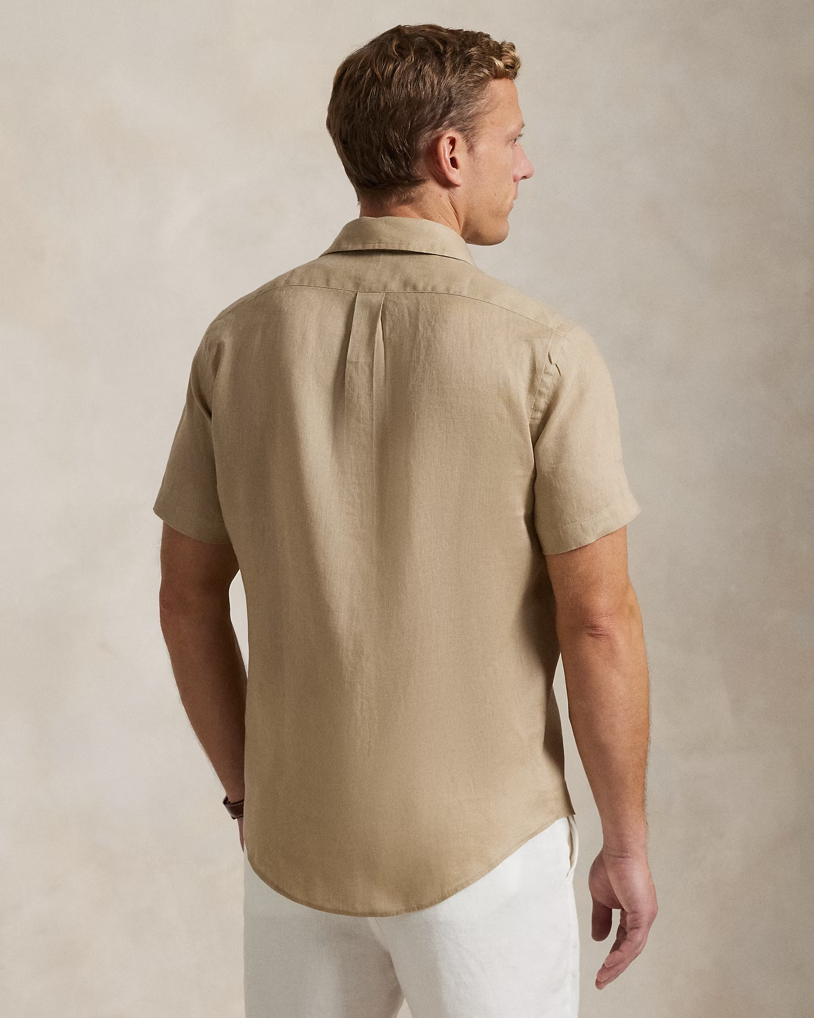 Camisa Linho Polo Ralph Lauren Manga Curta