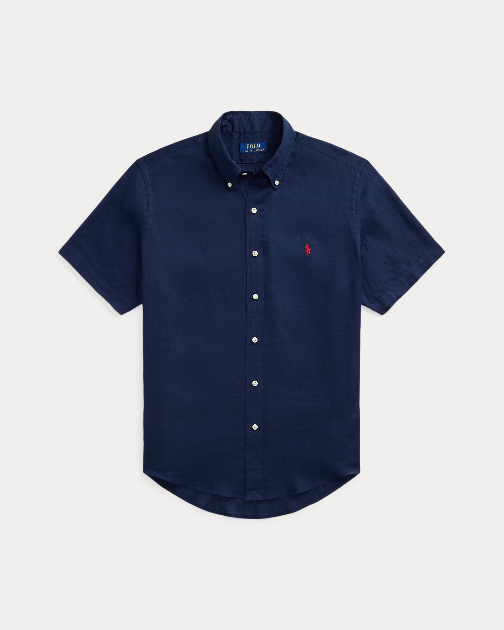 Camisa Linho Polo Ralph Lauren Manga Curta